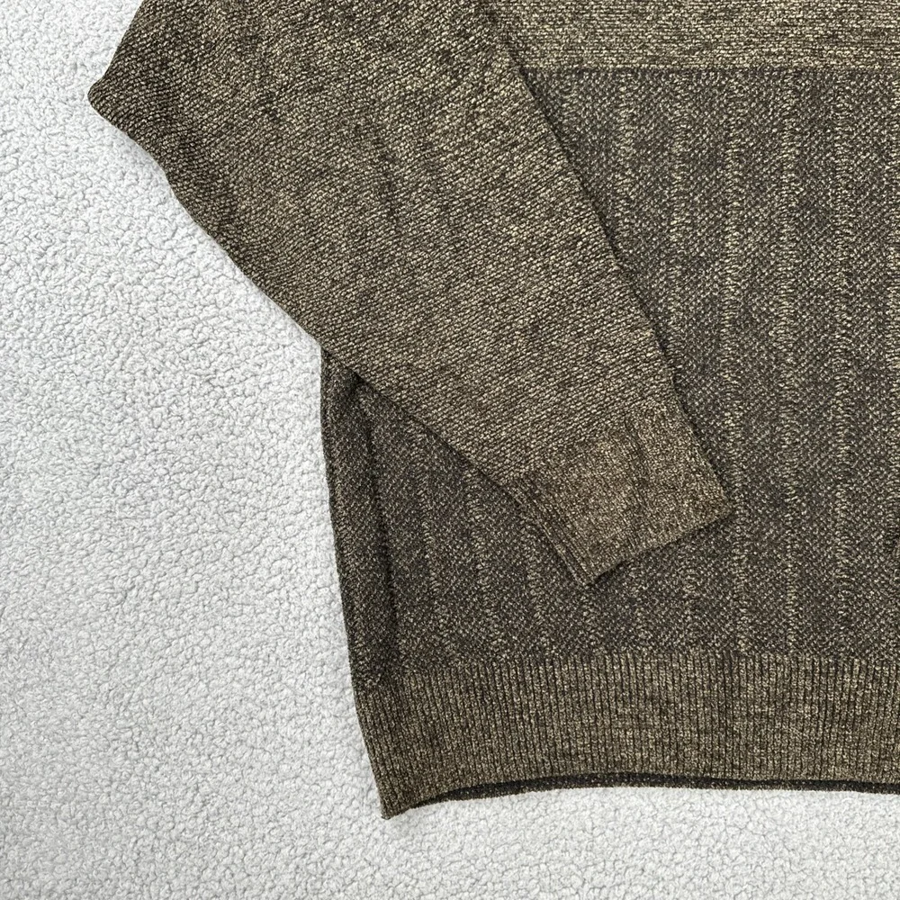 Giorgio di Firenze 1/4 Button Sweater Men XL Brown Acrylic Wool Blend Knit Italy